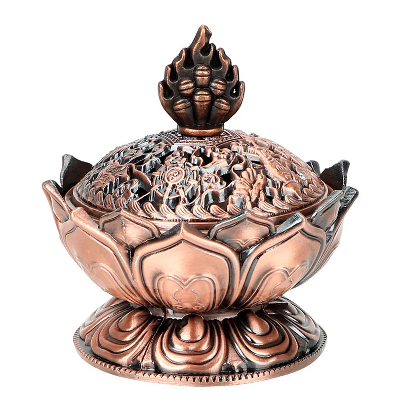 Buddha Stones Tibetano a Forma di Loto Bruciatore di Incenso Purificato - Image 9