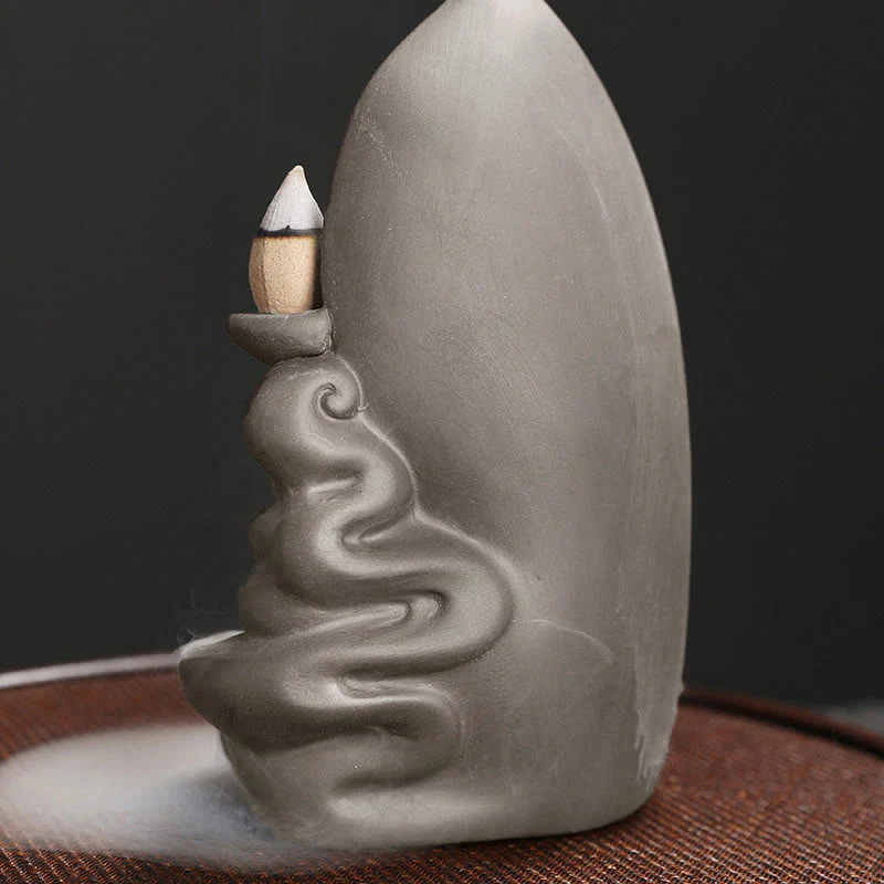 Buddha Stones Tibetano Avalokitesvara Buddha Loto Guarigione Fontana di fumo a riflusso Bruciatore di incenso - Image 21