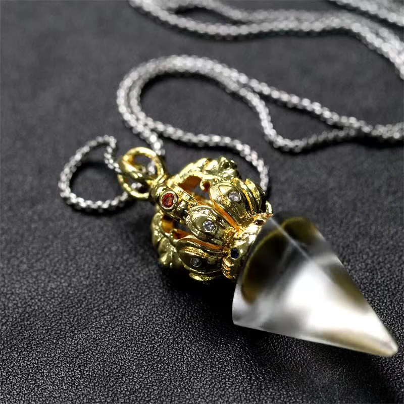 Buddha Stones Tibetano Dorje Vajra 4 punte Loto Liuli Cristallo Forza Collana Pendente - Image 17