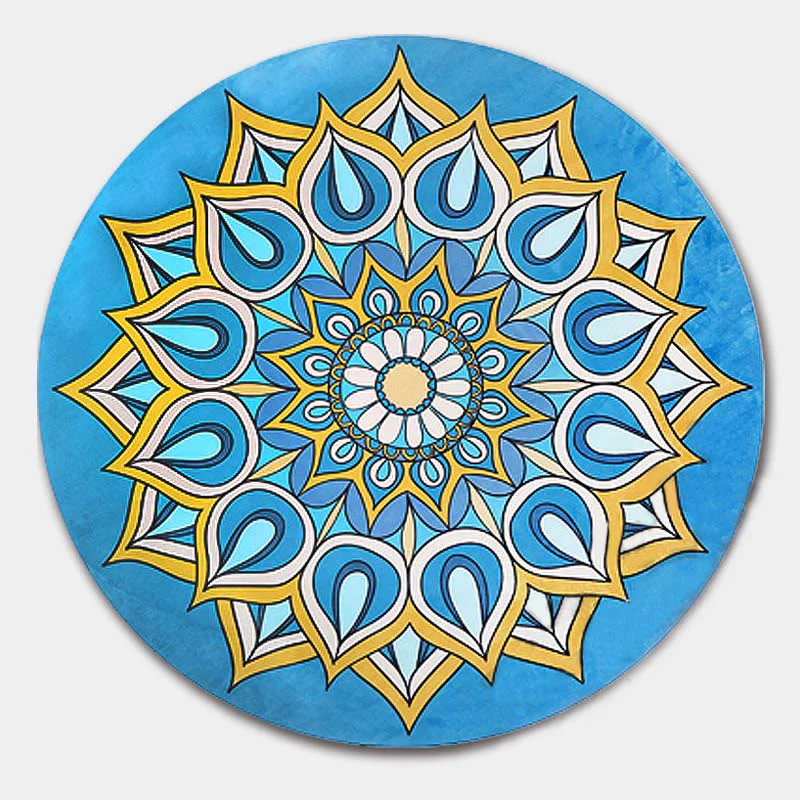 Buddha Stones Tibetano Lotus Mandala Illuminazione Pieghevole Tappetino da Yoga in Gomma Naturale Decorazione - Image 13