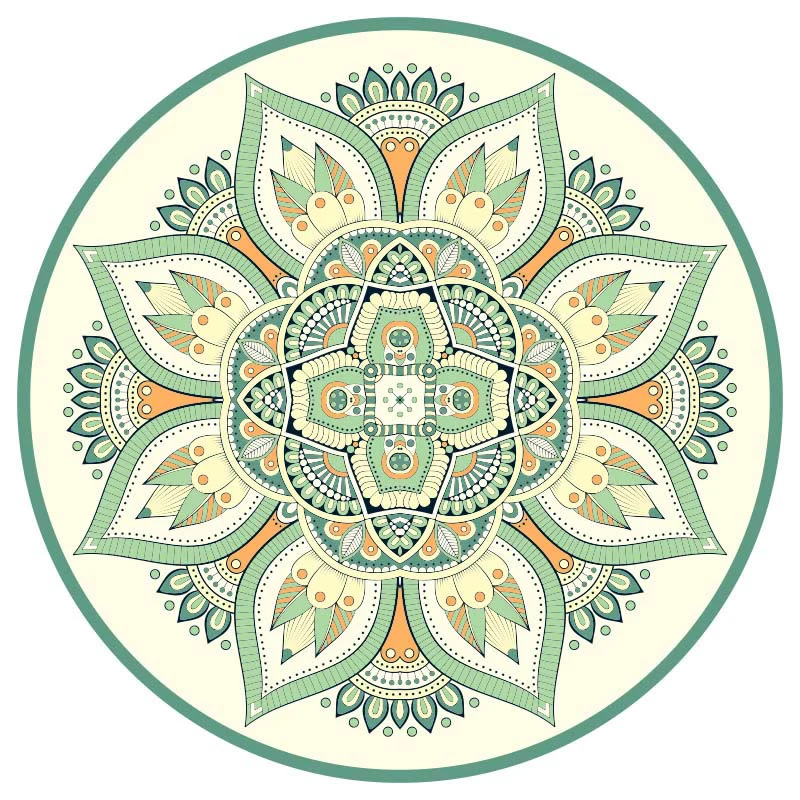 Buddha Stones Tibetano Lotus Mandala Illuminazione Pieghevole Tappetino da Yoga in Gomma Naturale Decorazione - Image 4