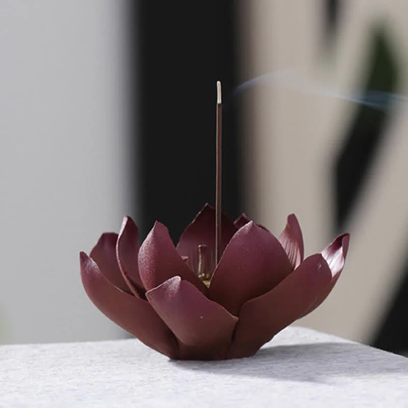 Buddha Stones Tibetano Lotus Pace Positiva Bruciatore di Incenso Decorazione - Image 7