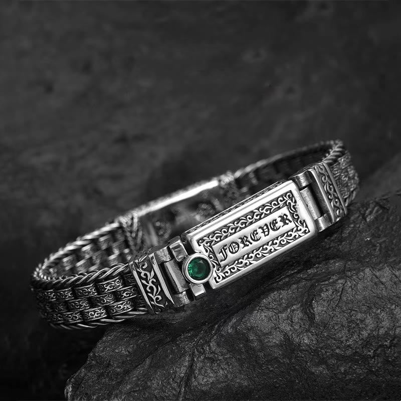 Buddha Stones Tibetano Om Mani Padme Hum Dinastia Tang Fiore Design Rame Catena Bracciale Pace - Image 2