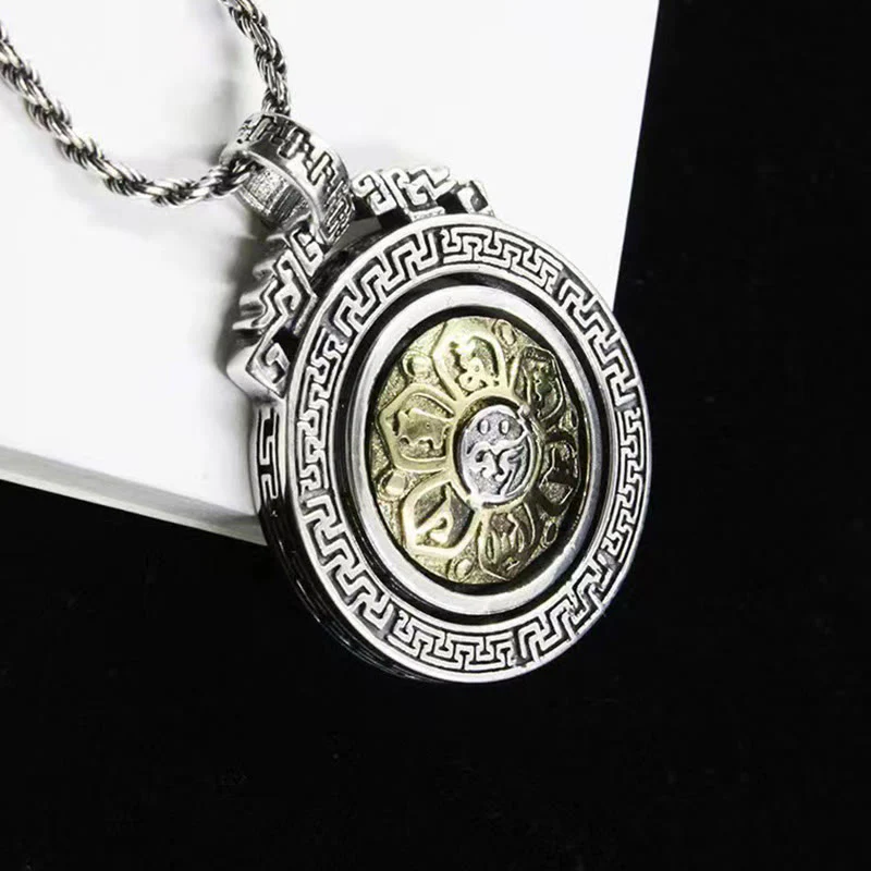 Buddha Stones Tibetano Om Mani Padme Hum Doppio Dorje Vajra Rotante Purezza Collana Pendente Pace
