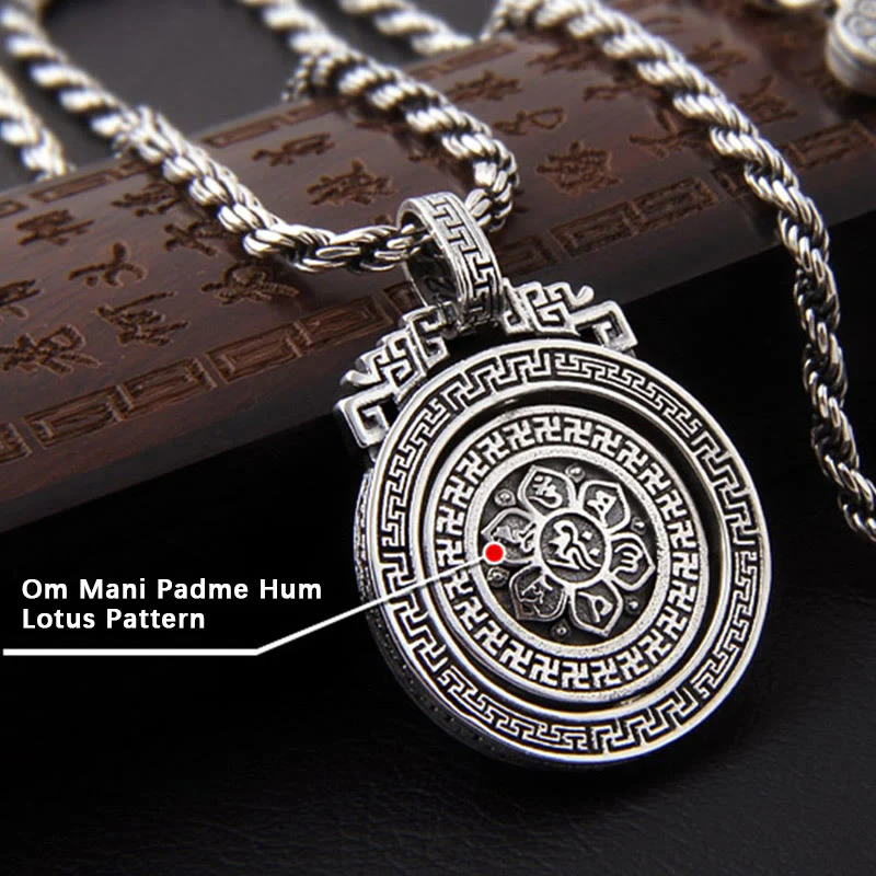 Buddha Stones Tibetano Om Mani Padme Hum Doppio Dorje Vajra Rotante Purezza Collana Pendente Pace - Image 10
