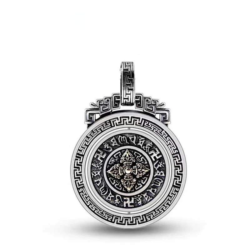 Buddha Stones Tibetano Om Mani Padme Hum Doppio Dorje Vajra Rotante Purezza Collana Pendente Pace - Image 16