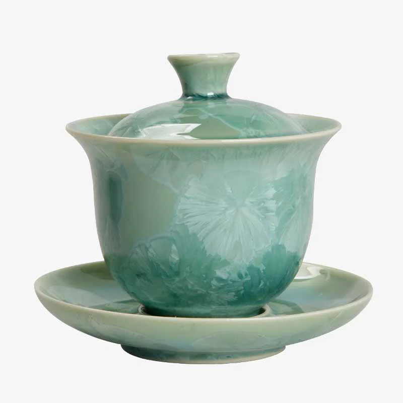 Buddha Stones tradizionale smaltato ceramica Gaiwan Sancai tazza da tè Kung Fu tazza da tè e piattino con coperchio 180ml - Image 11