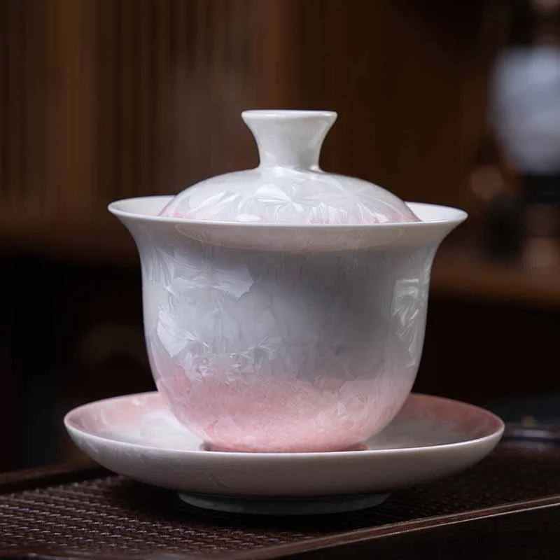 Buddha Stones tradizionale smaltato ceramica Gaiwan Sancai tazza da tè Kung Fu tazza da tè e piattino con coperchio 180ml - Image 13
