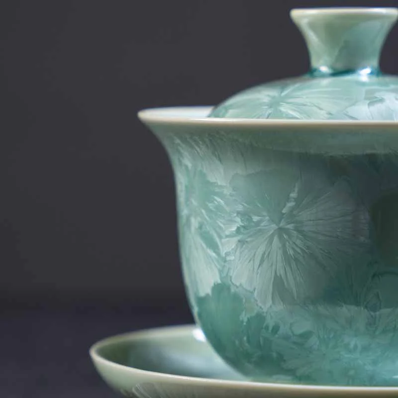 Buddha Stones tradizionale smaltato ceramica Gaiwan Sancai tazza da tè Kung Fu tazza da tè e piattino con coperchio 180ml - Image 5