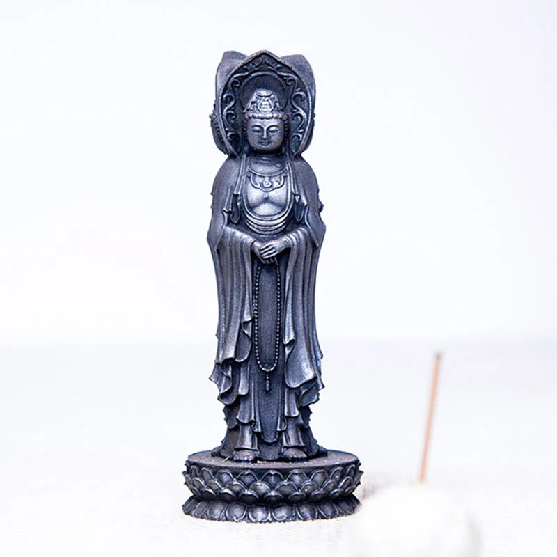 Buddha Stones Triangolare Kwan Yin Avalokitesvara Ferro Polvere Ruggine Resina Statua Ricchezza Decorazione Scrivania - Image 24
