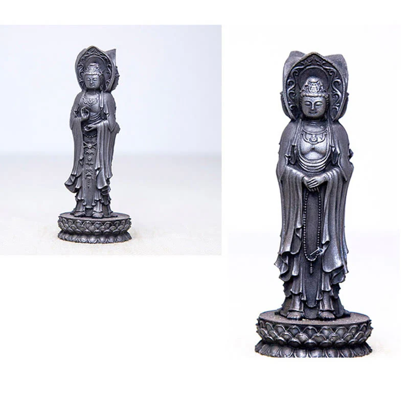 Buddha Stones Triangolare Kwan Yin Avalokitesvara Ferro Polvere Ruggine Resina Statua Ricchezza Decorazione Scrivania - Image 25