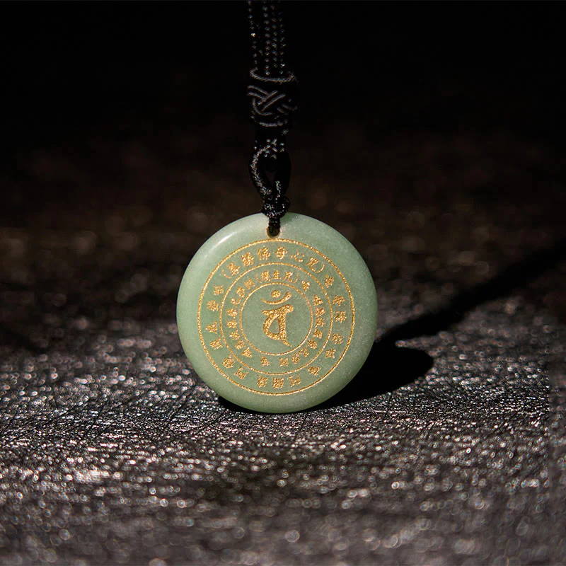 Buddha Stones Vairocana Tathagata Mantra Sanscrito Vari Cristalli Ossidiana Nera Avventurina Verde Forza Collana Pendente - Image 16