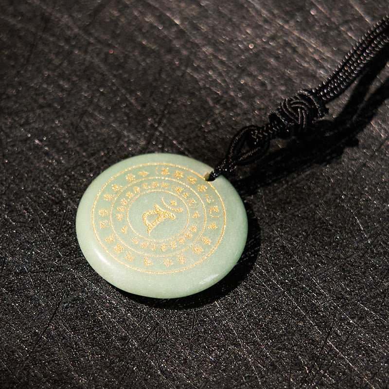 Buddha Stones Vairocana Tathagata Mantra Sanscrito Vari Cristalli Ossidiana Nera Avventurina Verde Forza Collana Pendente - Image 17
