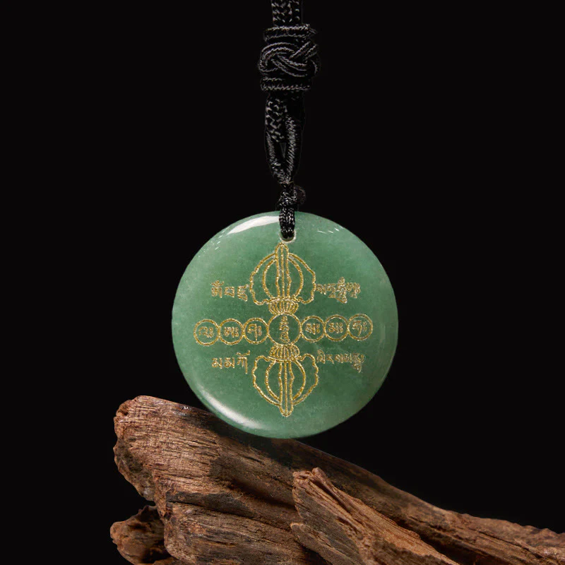 Buddha Stones Vajra Dorje Modello sanscrito Naturale Vario Cristallo Ossidiana nera Collana pendente - Image 13