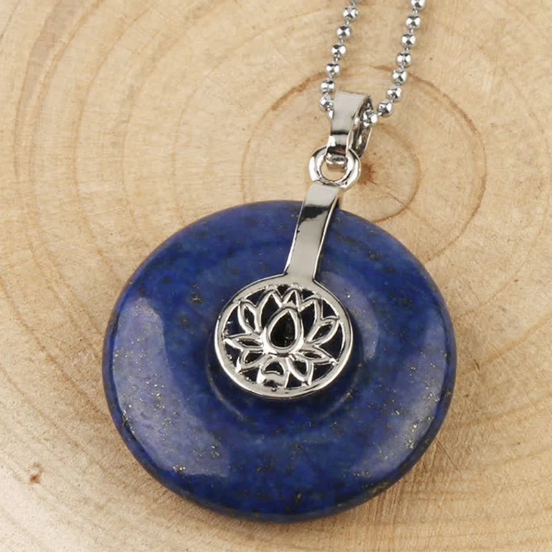Buddha Stones Vari cristalli Ametista Cristallo rosa Loto Collana pendente curativa - Image 15