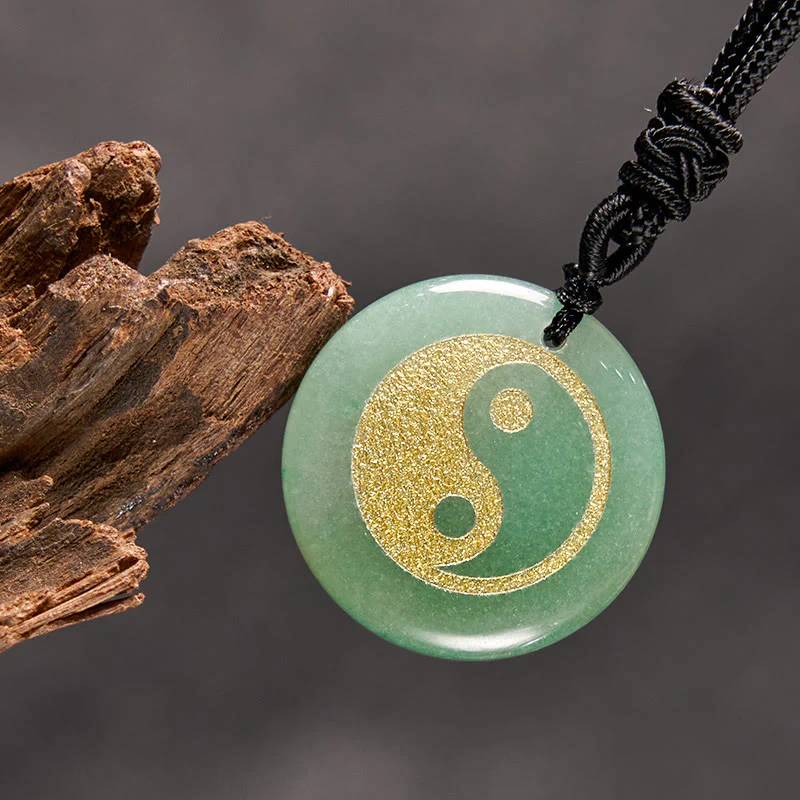 Buddha Stones Vari cristalli Ametista Occhio di tigre Avventurina verde Yin Yang Collana pendente spirituale - Image 2
