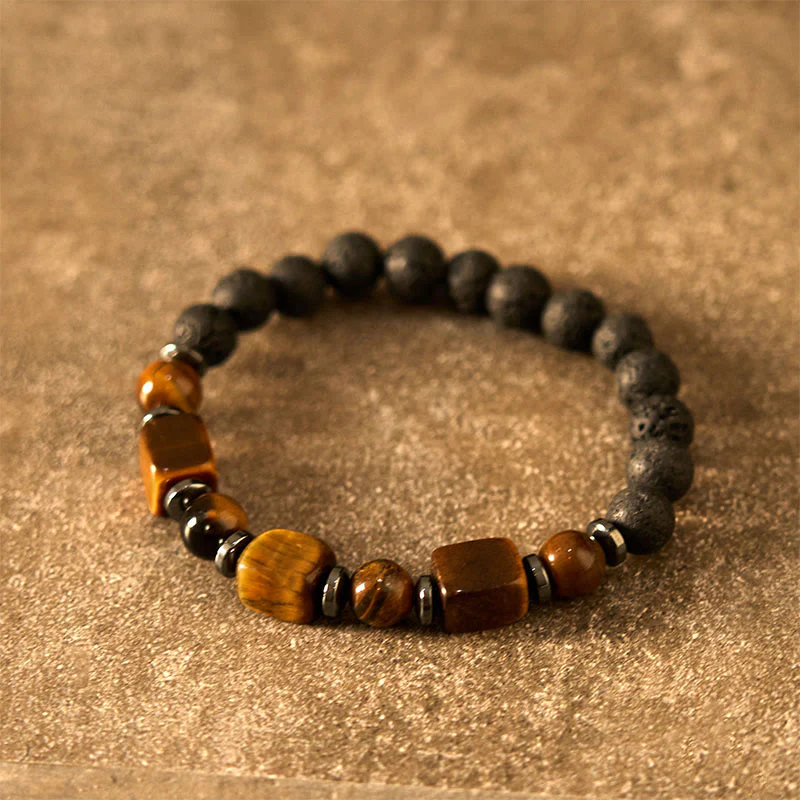 Buddha Stones Vari Cristalli Pietra lavica Bracciale Calma - Image 12