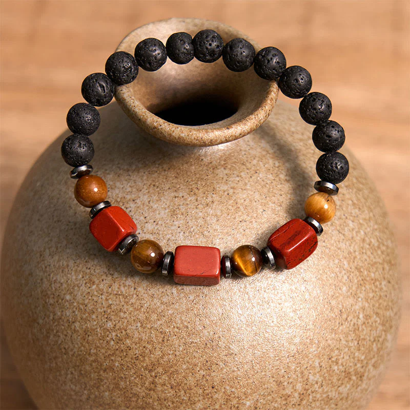 Buddha Stones Vari Cristalli Pietra lavica Bracciale Calma - Image 31