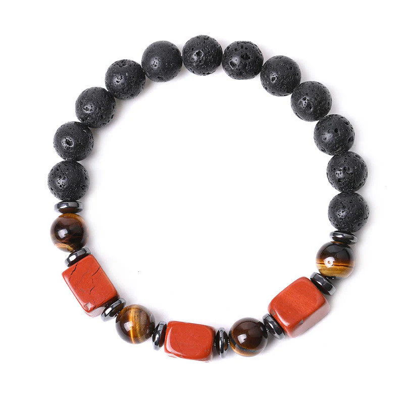 Buddha Stones Vari Cristalli Pietra lavica Bracciale Calma - Image 35