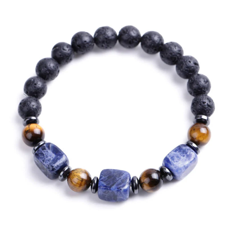 Buddha Stones Vari Cristalli Pietra lavica Bracciale Calma - Image 44