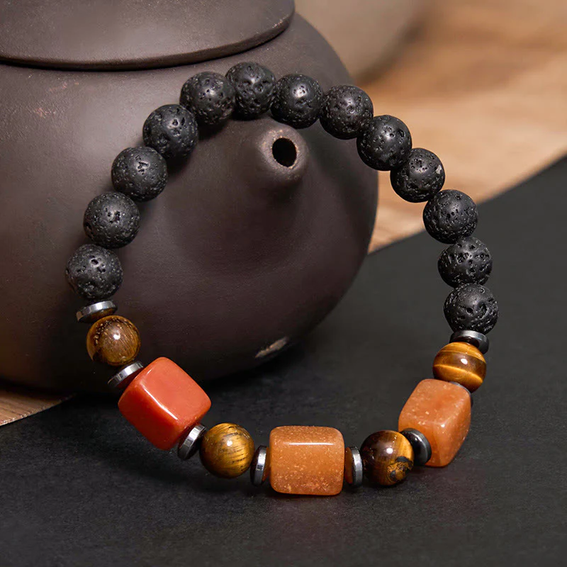 Buddha Stones Vari Cristalli Pietra lavica Bracciale Calma - Image 47