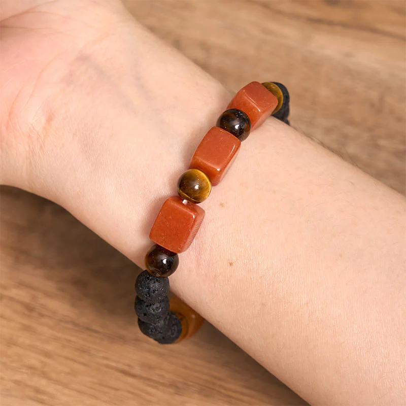Buddha Stones Vari Cristalli Pietra lavica Bracciale Calma - Image 50