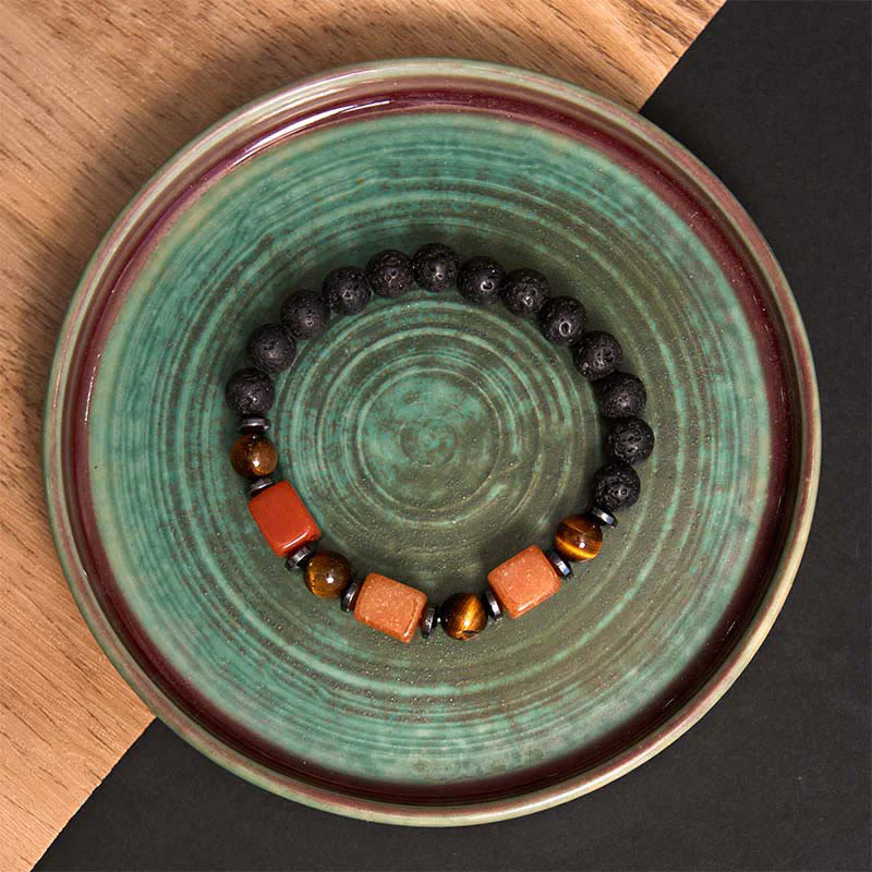 Buddha Stones Vari Cristalli Pietra lavica Bracciale Calma - Image 52