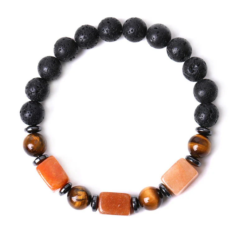 Buddha Stones Vari Cristalli Pietra lavica Bracciale Calma - Image 54