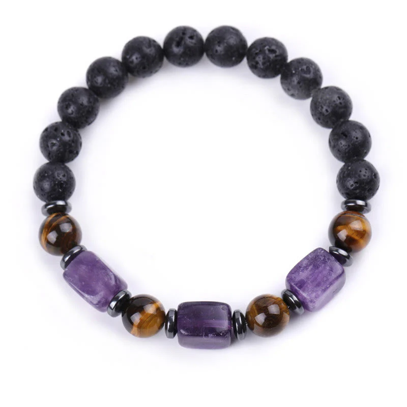 Buddha Stones Vari Cristalli Pietra lavica Bracciale Calma - Image 69