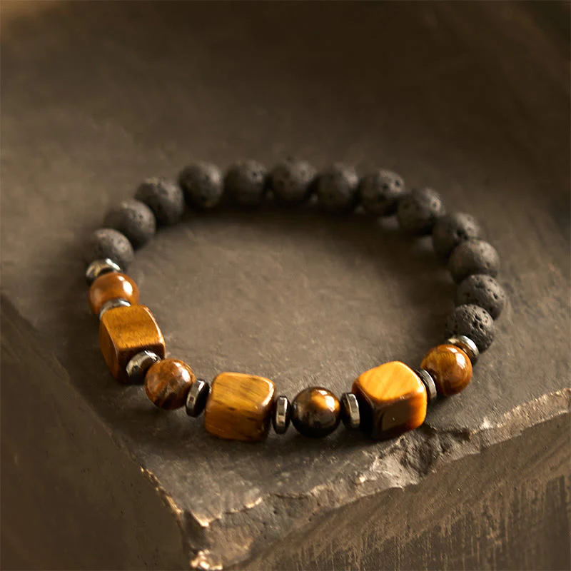 Buddha Stones Vari Cristalli Pietra lavica Bracciale Calma - Image 9