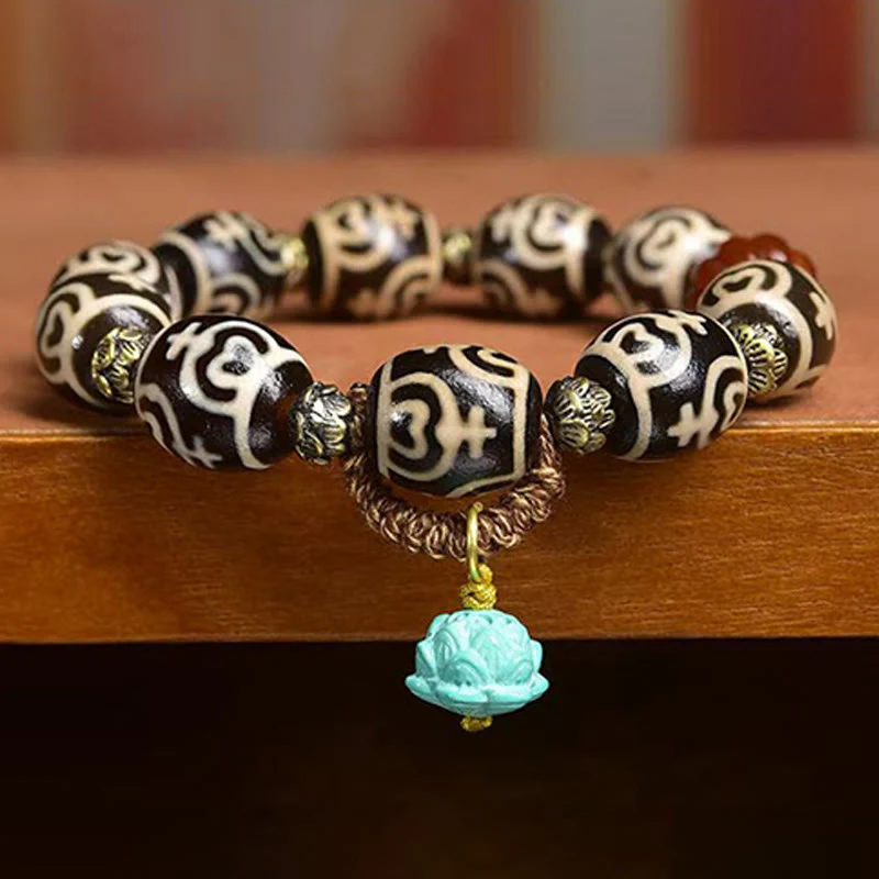 Buddha Stones, Vaso del Tesoro del Fulmine Tibetano, Perlina Dzi, Braccialetto del Potere della Foresta del Signore dei Cadaveri - Image 12