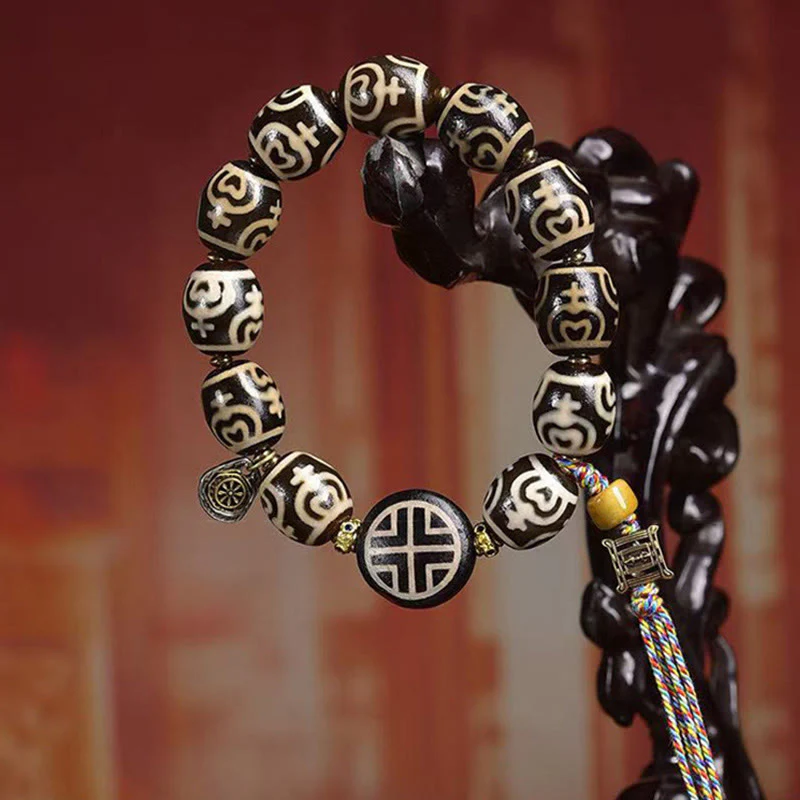 Buddha Stones, Vaso del Tesoro del Fulmine Tibetano, Perlina Dzi, Braccialetto del Potere della Foresta del Signore dei Cadaveri - Image 8