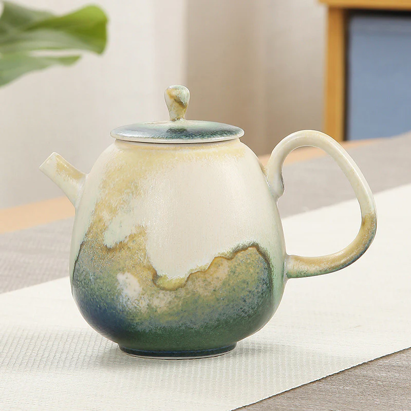 Buddha Stones Verde Beige Cinese Gongfu Tè Ceramica Kung Fu Teiera 230ml