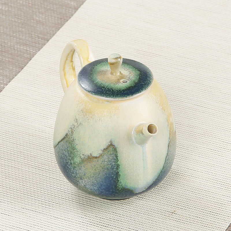Buddha Stones Verde Beige Cinese Gongfu Tè Ceramica Kung Fu Teiera 230ml - Image 2