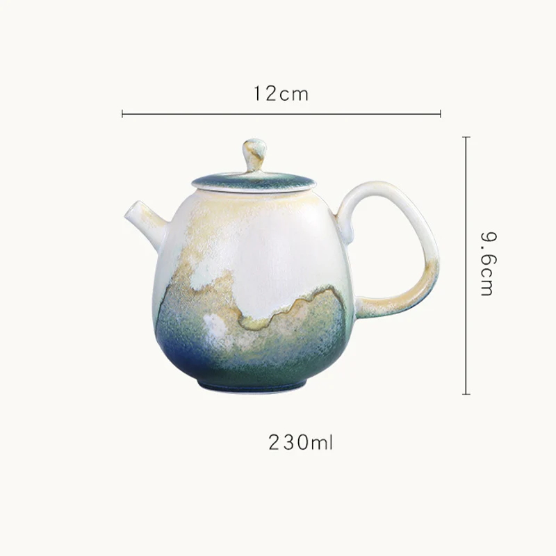 Buddha Stones Verde Beige Cinese Gongfu Tè Ceramica Kung Fu Teiera 230ml - Image 7