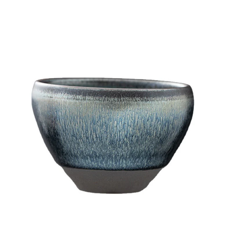 Buddha Stones Vintage Cinese Argento Blu Jianzhan Forno Cambiamento Porcellana Tazza da Tè Kung Fu Tazza da Tè - Image 7