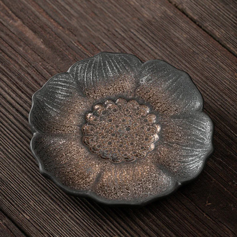 Buddha Stones Vintage Lotus Flower Ceramica Tazza Sottobicchiere Tazza da Tè Kung Fu Tappetino da Tè - Image 2
