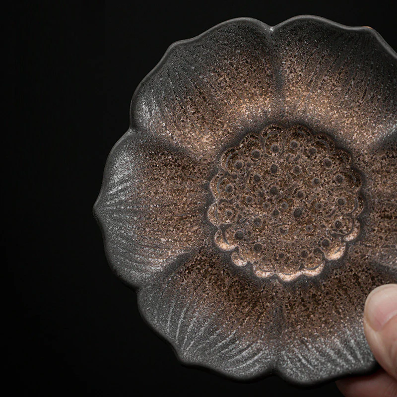 Buddha Stones Vintage Lotus Flower Ceramica Tazza Sottobicchiere Tazza da Tè Kung Fu Tappetino da Tè - Image 4