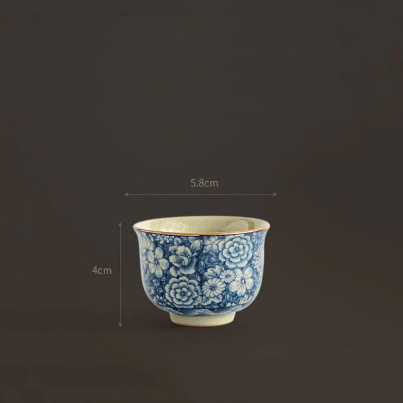 Buddha Stones Vintage Lotus Peonia Prugna Fiore Crisantemo Tazza da tè in ceramica Tazze da tè - Image 10