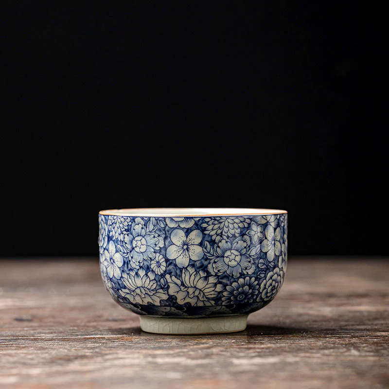 Buddha Stones Vintage Lotus Peonia Prugna Fiore Crisantemo Tazza da tè in ceramica Tazze da tè - Image 11