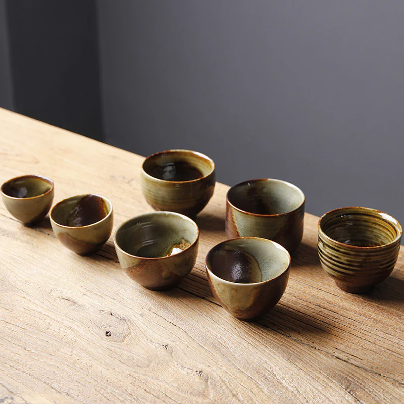 Buddha Stones Vintage Marrone Beige Forno Cambia Tazza da Tè in Ceramica Kung Fu Tazza da Tè Ciotola - Image 11