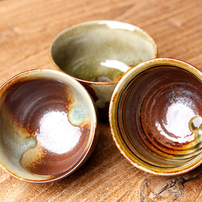 Buddha Stones Vintage Marrone Beige Forno Cambia Tazza da Tè in Ceramica Kung Fu Tazza da Tè Ciotola - Image 13