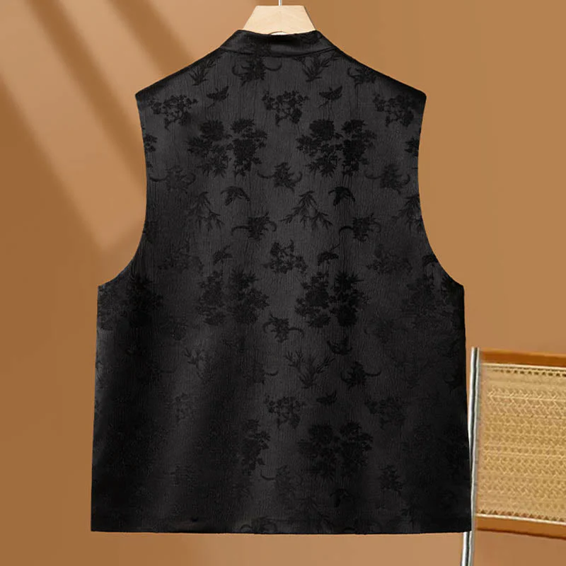 Buddha Stones Vintage Ricamo Fiore Nuvola Modello Gilet - Image 4