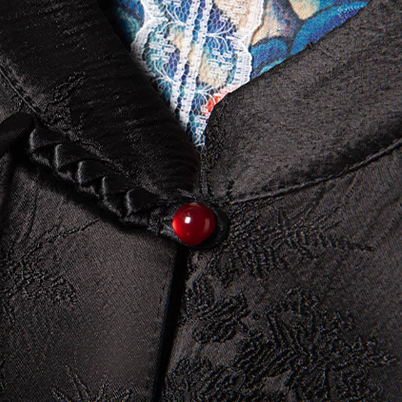 Buddha Stones Vintage Ricamo Fiore Nuvola Modello Gilet - Image 5