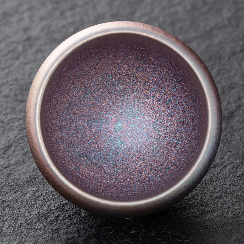 Buddha Stones Vintage Viola Arcobaleno Cinese Jianzhan Forno Cambiamento Tazza da Tè in Porcellana Tazza da Tè Kung Fu