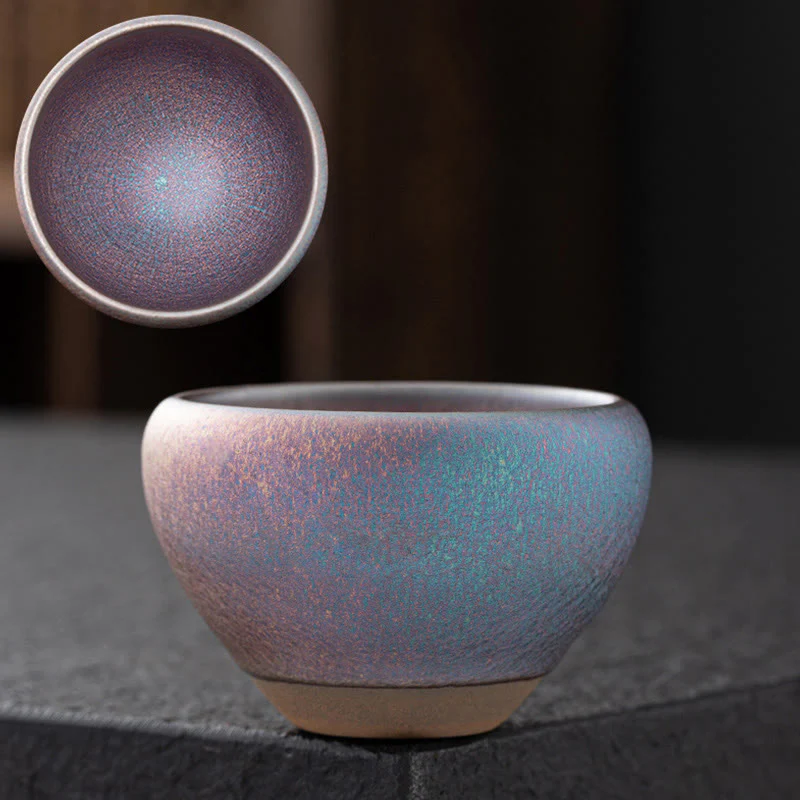 Buddha Stones Vintage Viola Arcobaleno Cinese Jianzhan Forno Cambiamento Tazza da Tè in Porcellana Tazza da Tè Kung Fu - Image 2