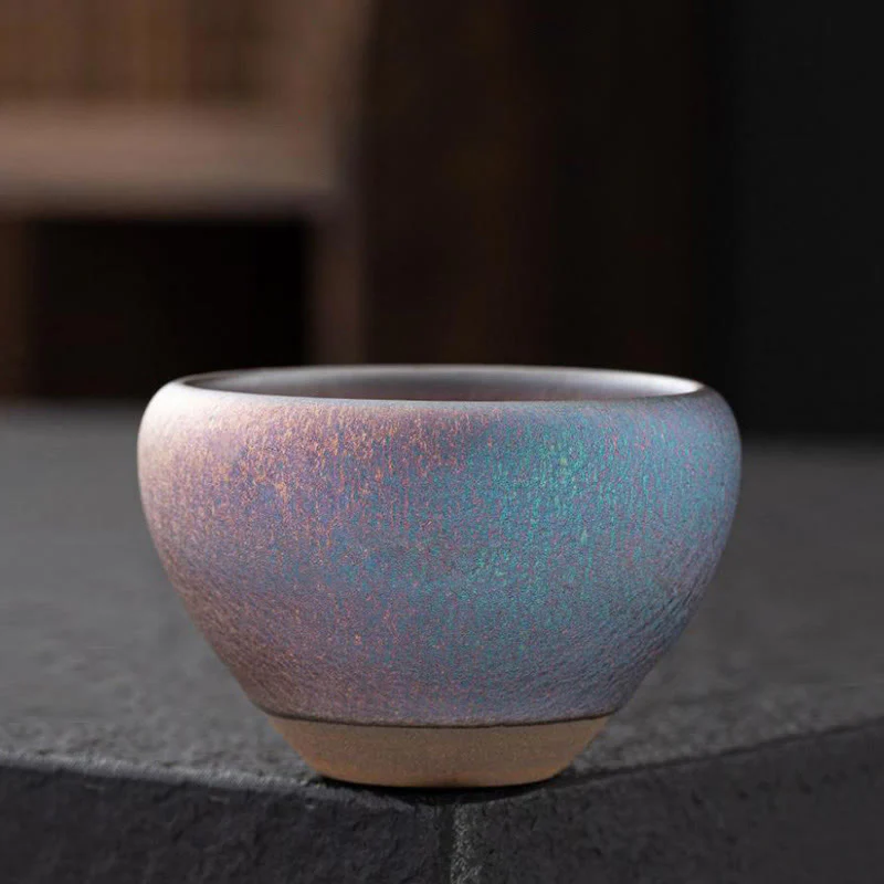 Buddha Stones Vintage Viola Arcobaleno Cinese Jianzhan Forno Cambiamento Tazza da Tè in Porcellana Tazza da Tè Kung Fu - Image 3