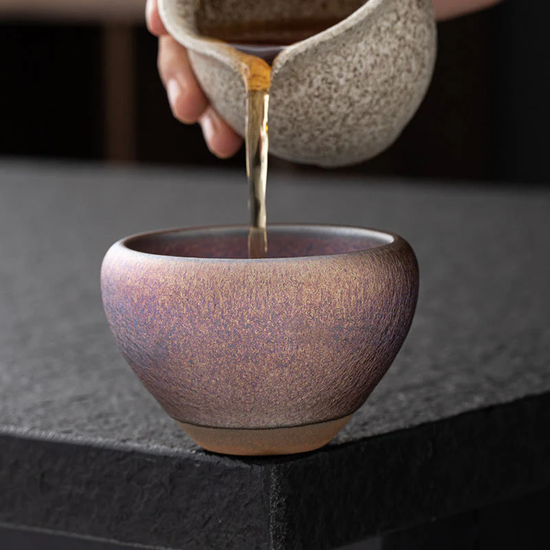 Buddha Stones Vintage Viola Arcobaleno Cinese Jianzhan Forno Cambiamento Tazza da Tè in Porcellana Tazza da Tè Kung Fu - Image 5