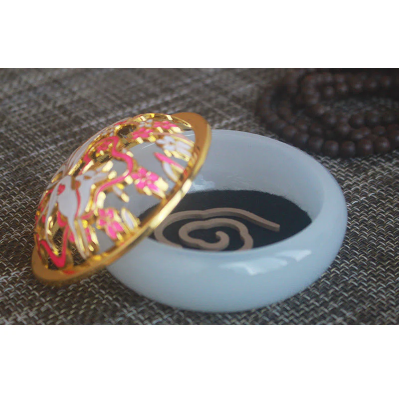 Buddha Stones Volpe a nove code Liuli Cristallo curativo Meditazione Bruciatore di incenso - Image 8