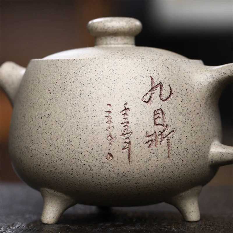 Buddha Stones Yixing Teiera Kung Fu in argilla viola beige semi-fatta a mano 200 ml - Image 7